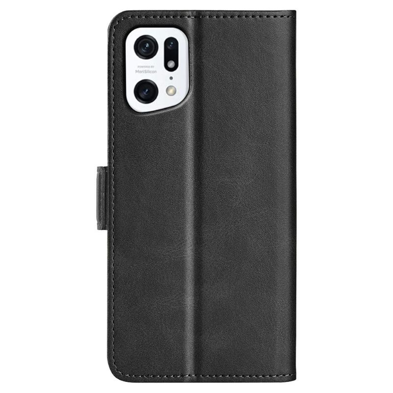 Etui Oppo Find X5 Hemming Punge Etui Mat Imiteret Lædercover