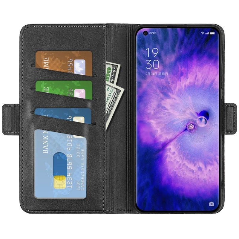 Etui Oppo Find X5 Hemming Punge Etui Mat Imiteret Lædercover