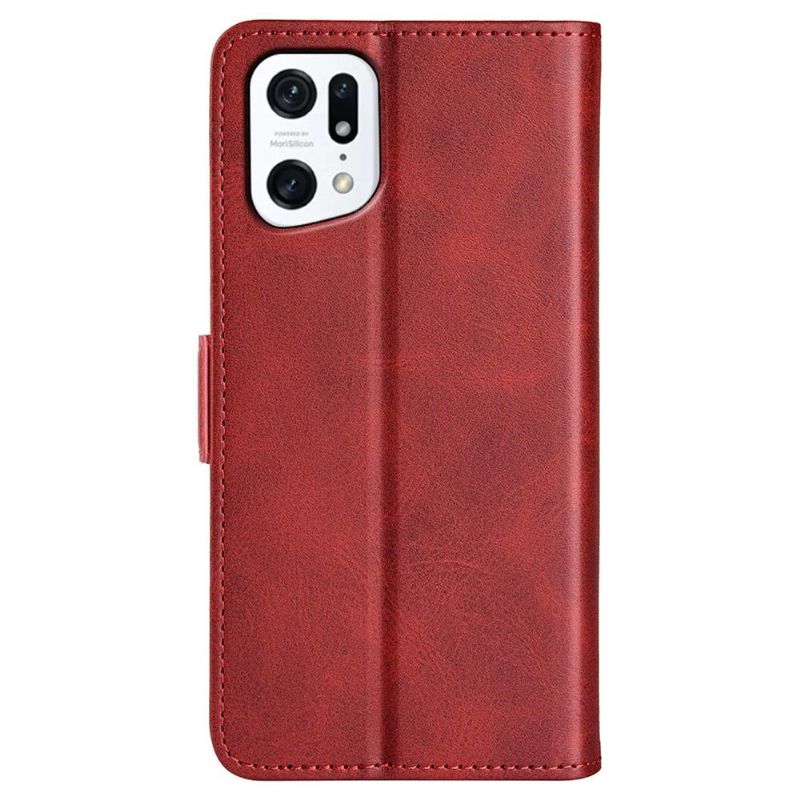 Etui Oppo Find X5 Hemming Punge Etui Mat Imiteret Lædercover