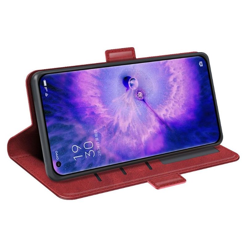 Etui Oppo Find X5 Hemming Punge Etui Mat Imiteret Lædercover