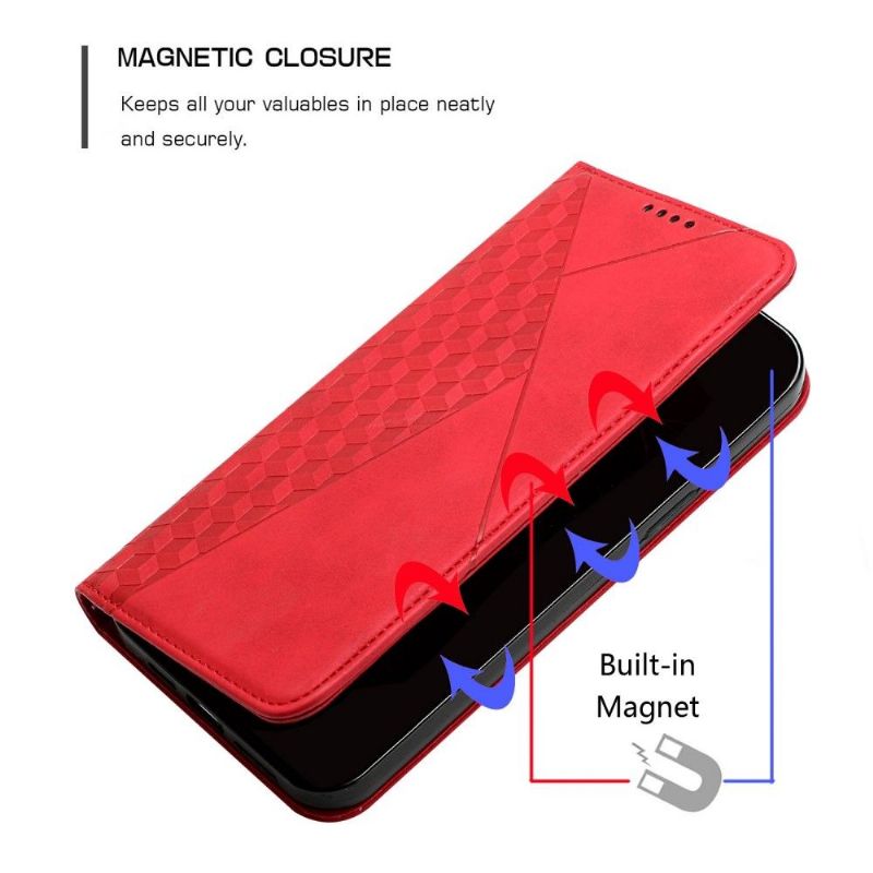 Flip Cover Oppo Find X5 Imiteret Læder Geometri Design