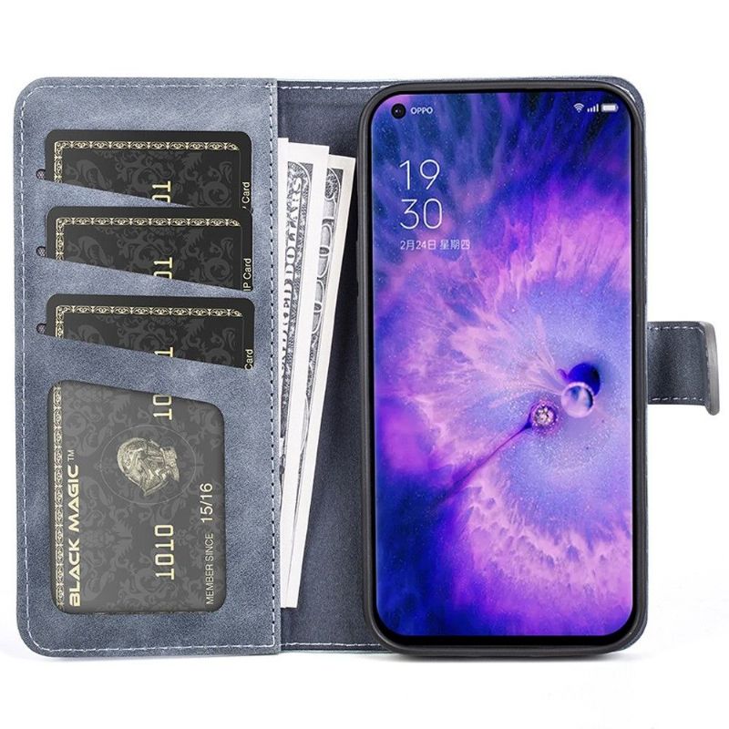 Flip Cover Oppo Find X5 Læder Cover Tofarvet Foliostativ