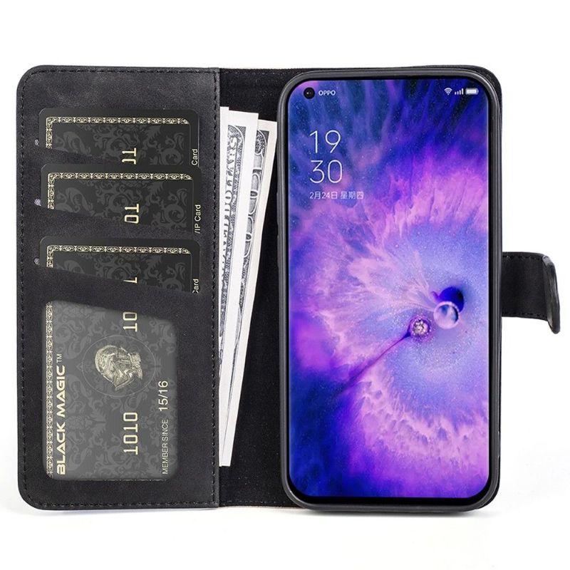 Flip Cover Oppo Find X5 Læder Cover Tofarvet Foliostativ