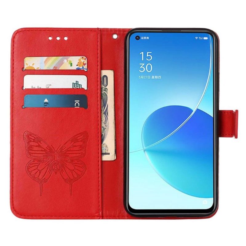 Flip Cover Oppo Find X5 Sommerfugleblomst Kortholder