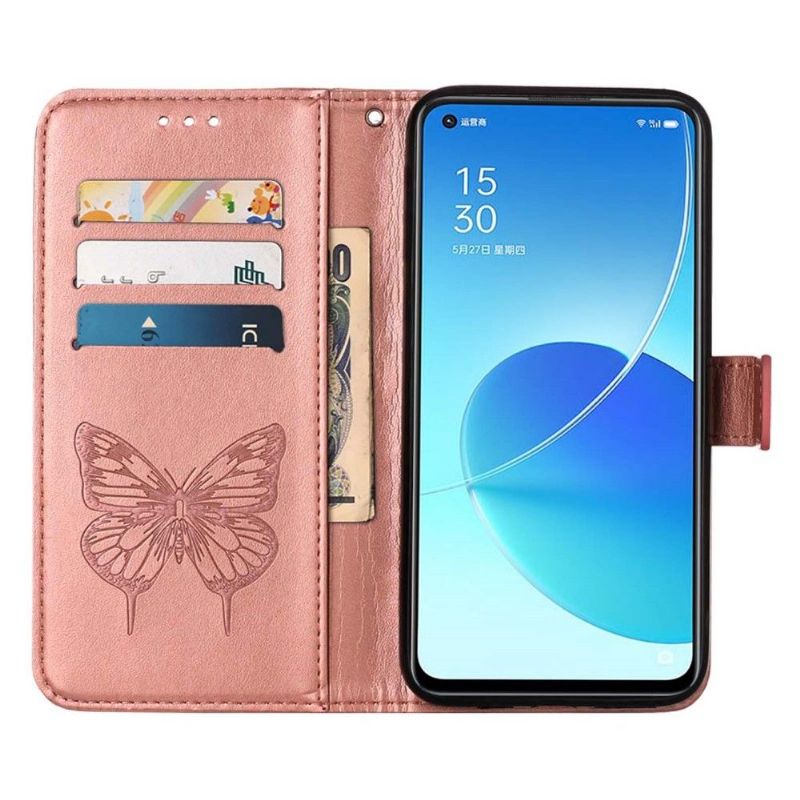 Flip Cover Oppo Find X5 Sommerfugleblomst Kortholder