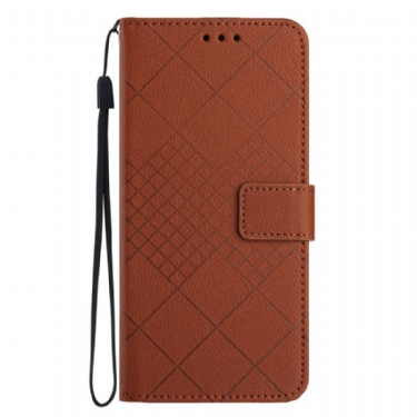 Læder Cover Realme 12 Plus 5g Telefon Etui Litchi Texture Diamond Design