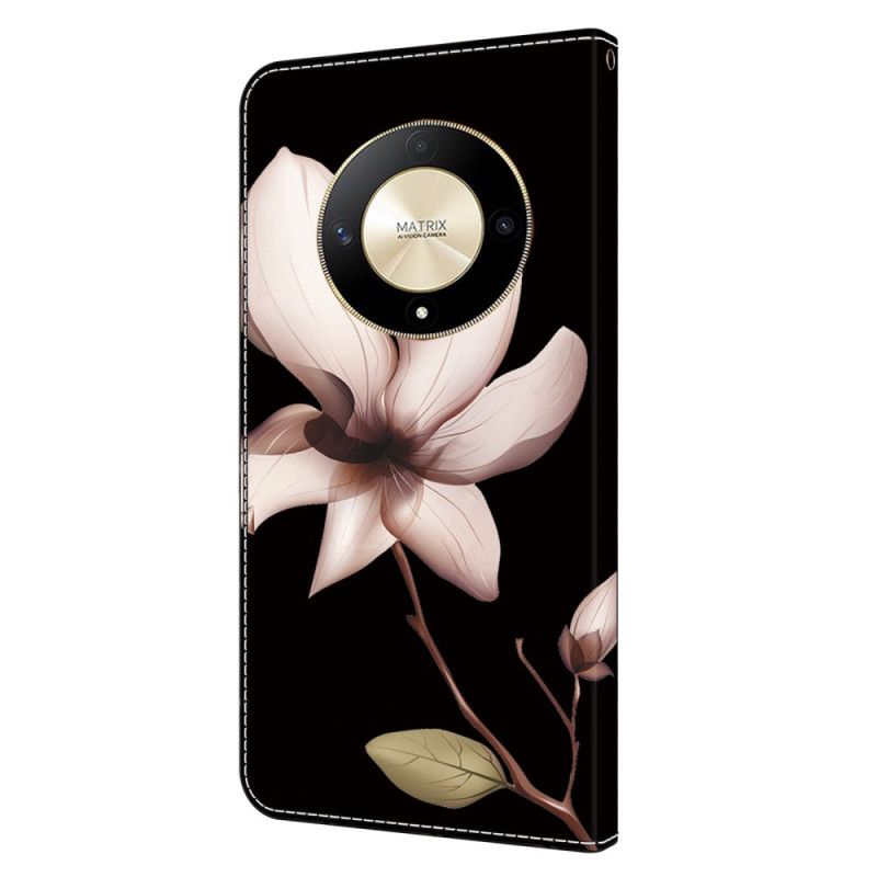 Flip Cover Honor X9b / Magic 6 Lite Lyserød Blomst