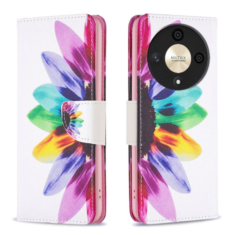 Flip Cover Til Honor X9b / Magic 6 Lite Blomsterakvarel