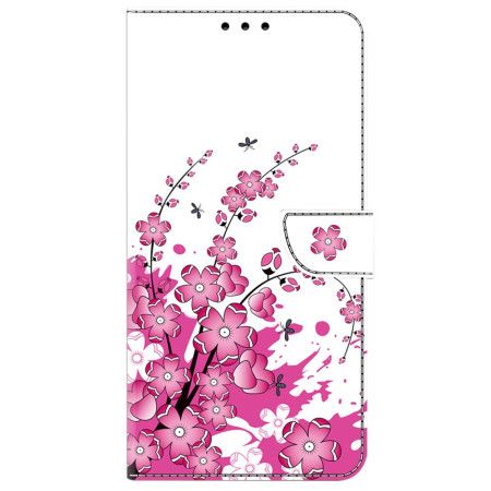 Læder Cover Honor X9b / Magic 6 Lite Telefon Etui Blomstervin