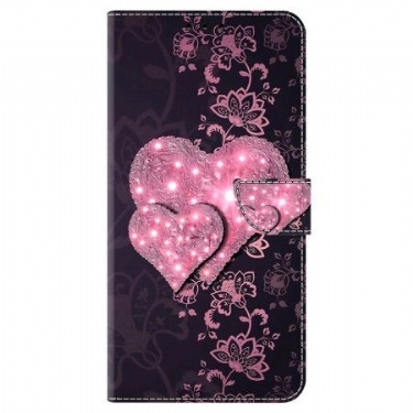 Læder Cover Honor X9b / Magic 6 Lite Telefon Etui Blondehjerter