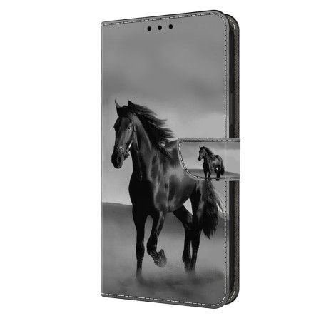 Læder Cover Honor X9b / Magic 6 Lite Telefon Etui Sort Hest