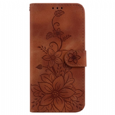 Læder Cover Honor X9b / Magic 6 Lite Telefon Etui Trykt Blomst Med Rem