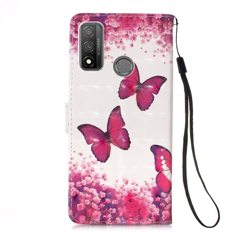 Læder Cover Huawei P Smart 2020 Original Romantiske Sommerfugle