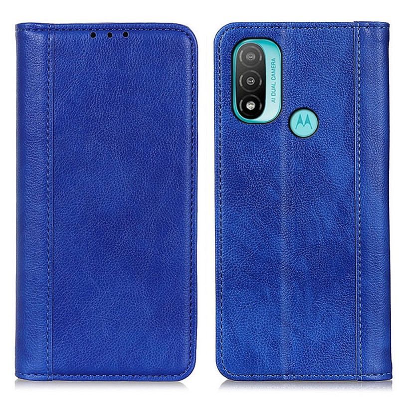 Cover Moto E40 / E30 / E20 Flip Cover Elegance Split Litchi Læder