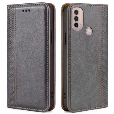 Cover Moto E40 / E30 / E20 Flip Cover Litchi Split Lædersøm