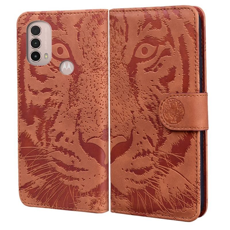 Flip Cover Moto E40 / E30 / E20 Tiger Ansigtsprint