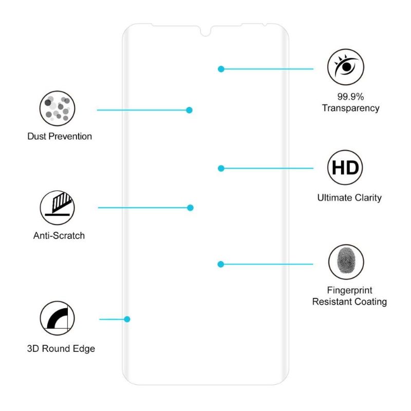 Huawei P30 Pro - Fuld Størrelse Hærdet Glas Skærmbeskytter - Gennemsigtig
