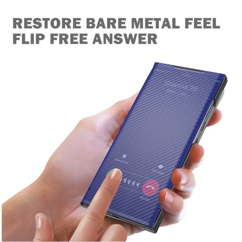 Mobilcover Huawei P30 Pro Flip Cover Kulfiber