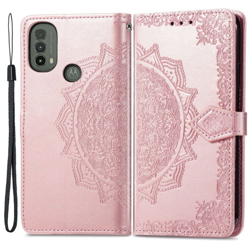 Flip Cover Motorola Moto E20 / E30 / E40 Anti-fald Mandala Relief I Kunstlæder