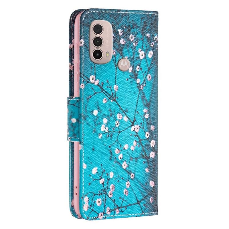 Flip Cover Motorola Moto E20 / E30 / E40 Blomstrende Grene