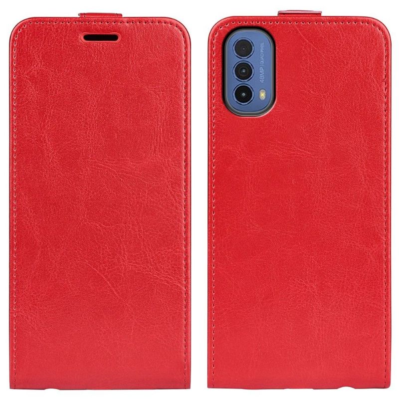 Flip Cover Motorola Moto E20 / E30 / E40 Hemming Læder Cover Kunstlæder Lodret