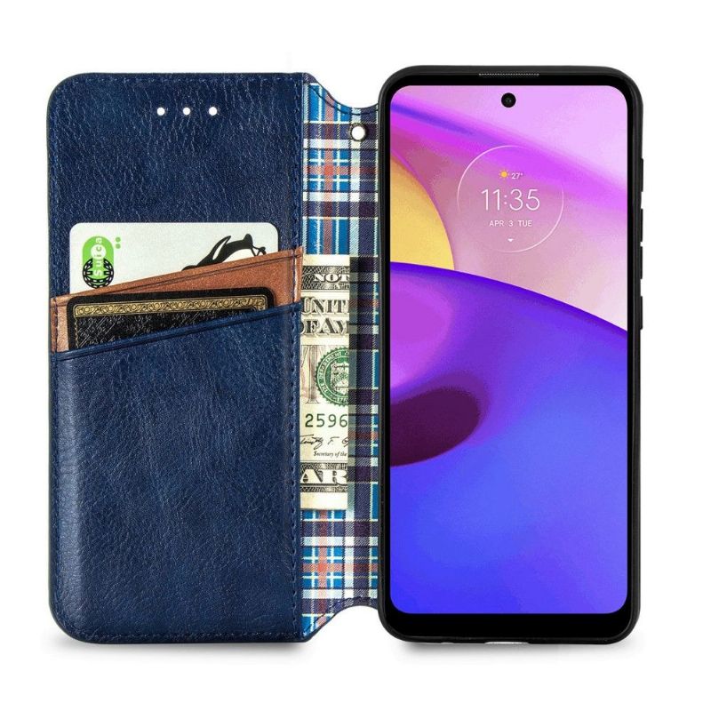 Flip Cover Motorola Moto E20 / E30 / E40 Kub Design Kortholder