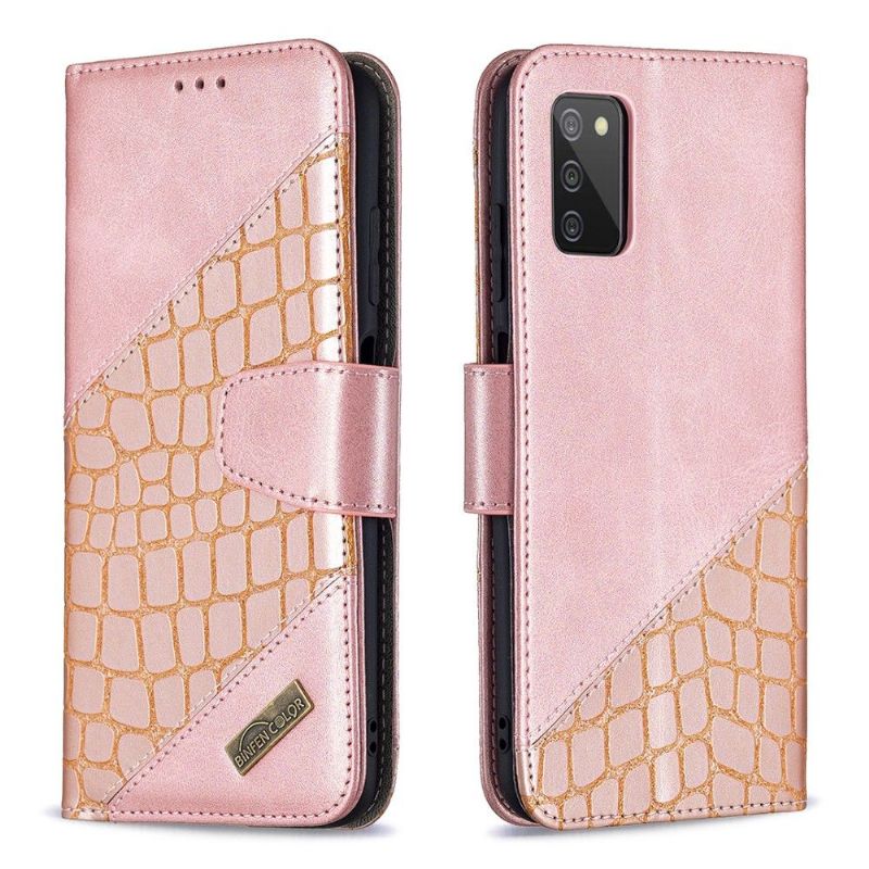 Flip Cover Samsung Galaxy A03s Anti-fald Croc Aspect Lædereffekt