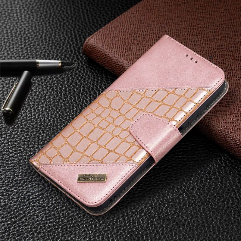 Flip Cover Samsung Galaxy A03s Anti-fald Croc Aspect Lædereffekt