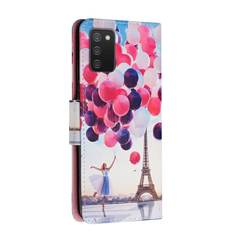 Flip Cover Samsung Galaxy A03s Eiffeltårnets Ballonpige