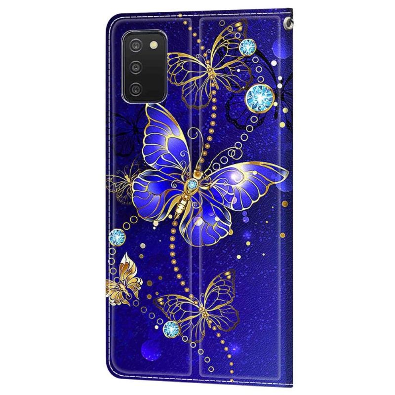 Flip Cover Samsung Galaxy A03s Lilla Sommerfugl