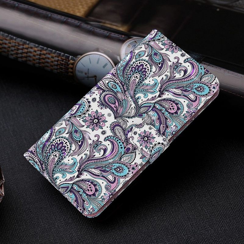 Flip Cover Samsung Galaxy A03s Paisley Blomst