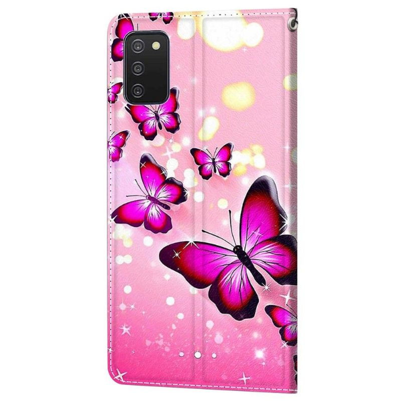 Flip Cover Samsung Galaxy A03s Pink Sommerfugle