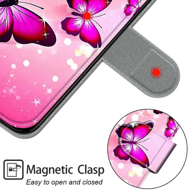 Flip Cover Samsung Galaxy A03s Pink Sommerfugle