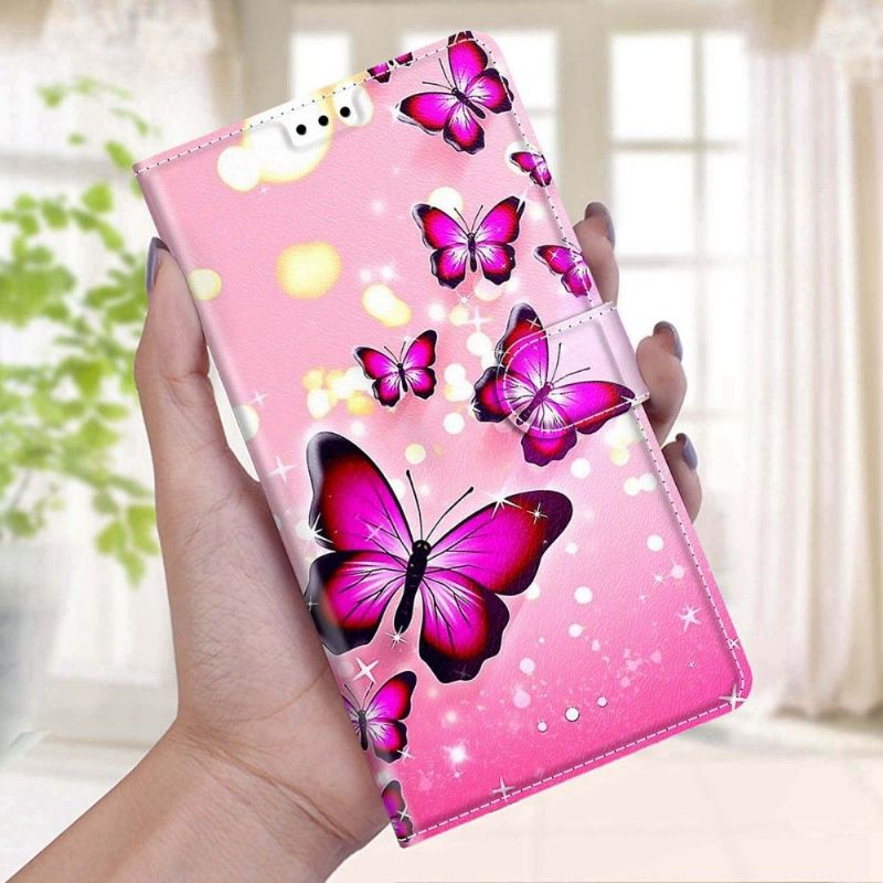 Flip Cover Samsung Galaxy A03s Pink Sommerfugle