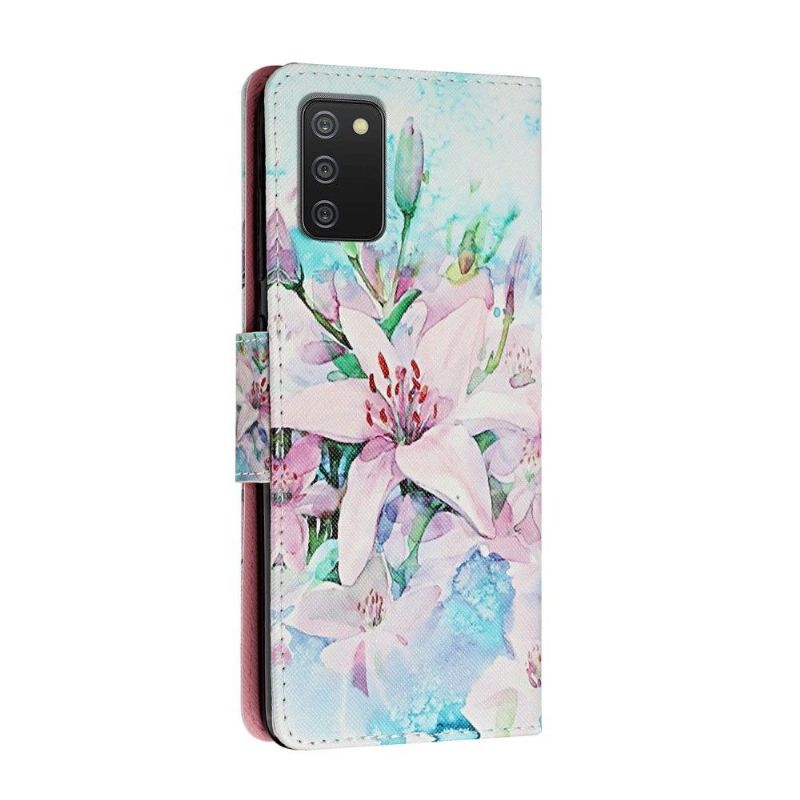 Læder Cover Samsung Galaxy A03s Original Liljeblomst