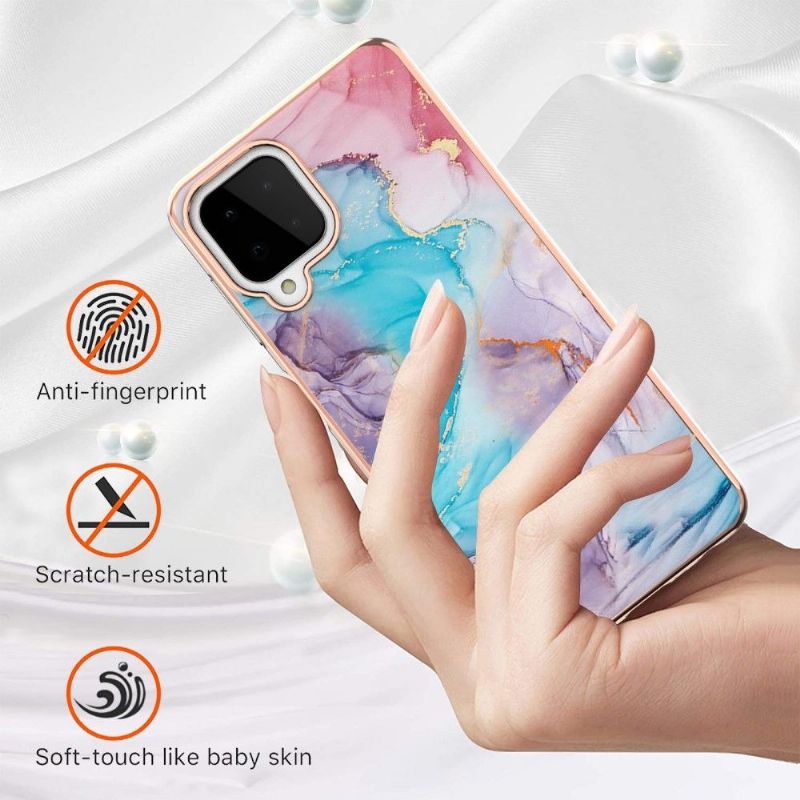 Cover Samsung Galaxy A22 4G Blåfarvet Marmor