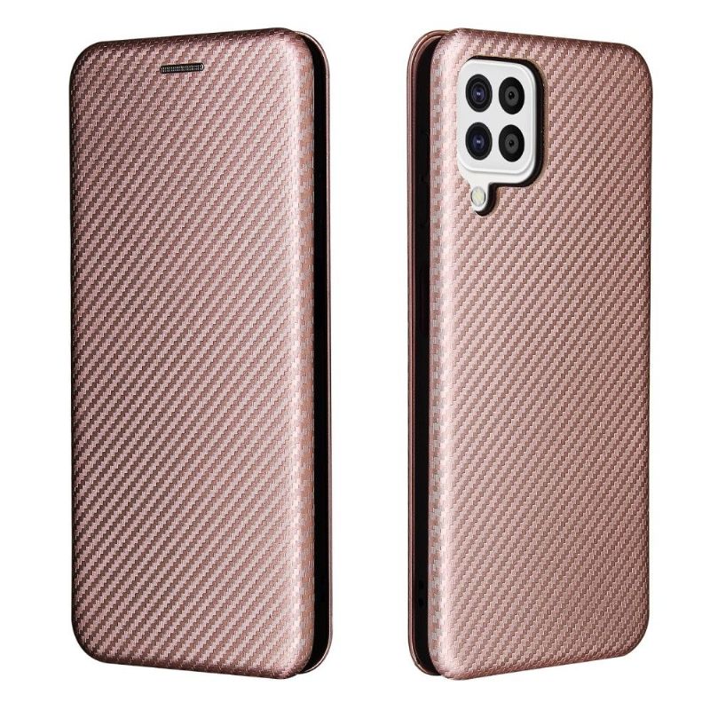 Flip Cover Samsung Galaxy A22 4G Carbon Fiber Style Imiteret Læder