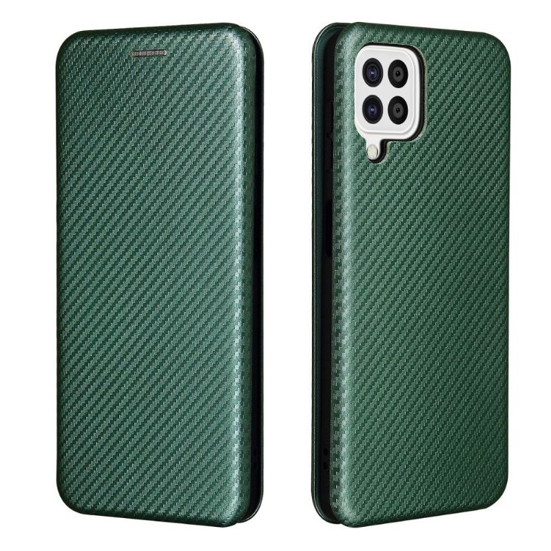 Flip Cover Samsung Galaxy A22 4G Carbon Fiber Style Imiteret Læder