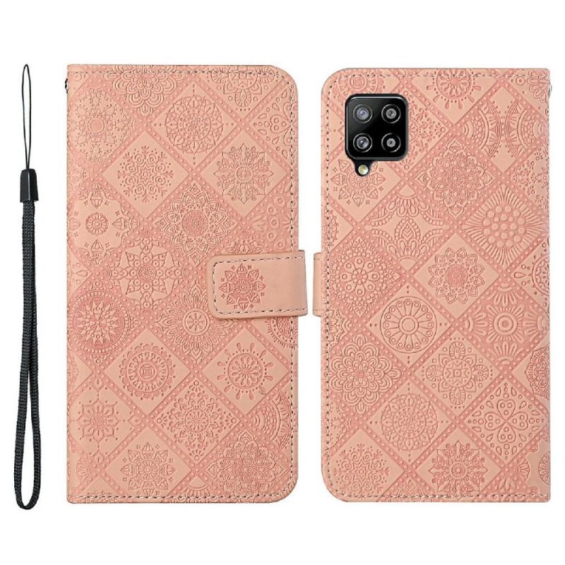 Flip Cover Samsung Galaxy A22 4G Hemming Kalejdoskop I Kunstlæder