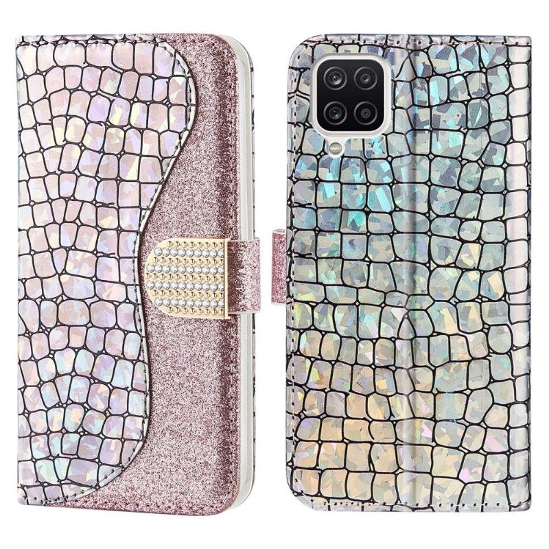 Flip Cover Samsung Galaxy A22 4G Luksus Croco-pailletter