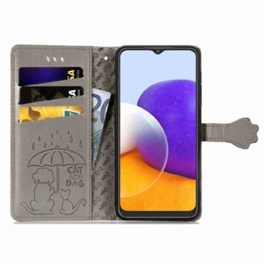 Flip Cover Samsung Galaxy A22 4G Prægede Dyr