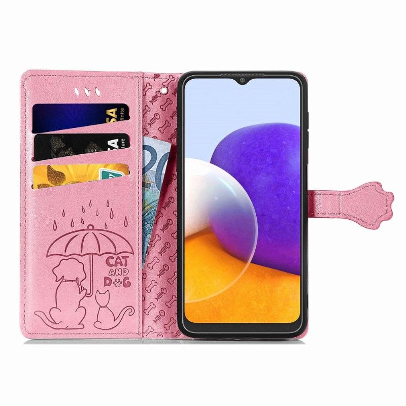 Flip Cover Samsung Galaxy A22 4G Prægede Dyr