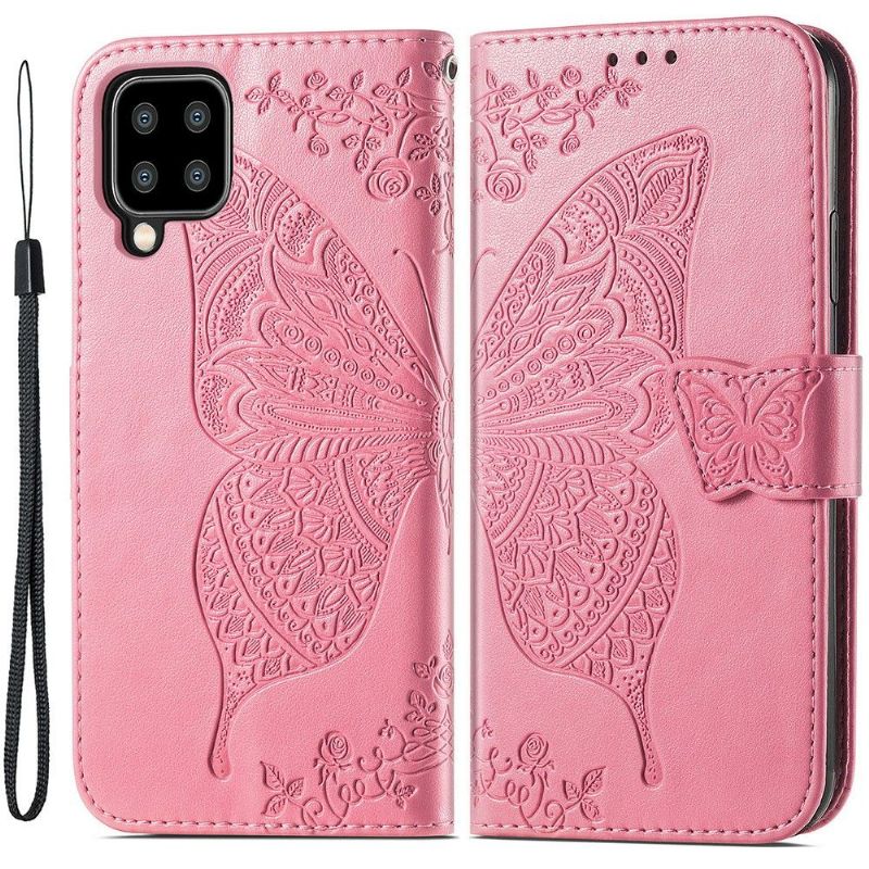 Flip Cover Samsung Galaxy A22 4G Relief Sommerfugl