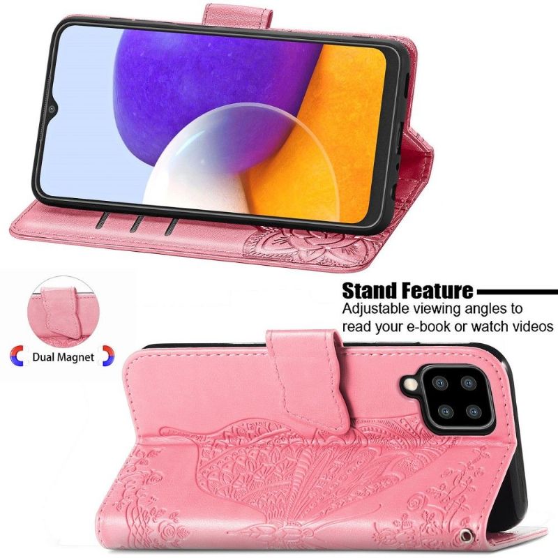 Flip Cover Samsung Galaxy A22 4G Relief Sommerfugl