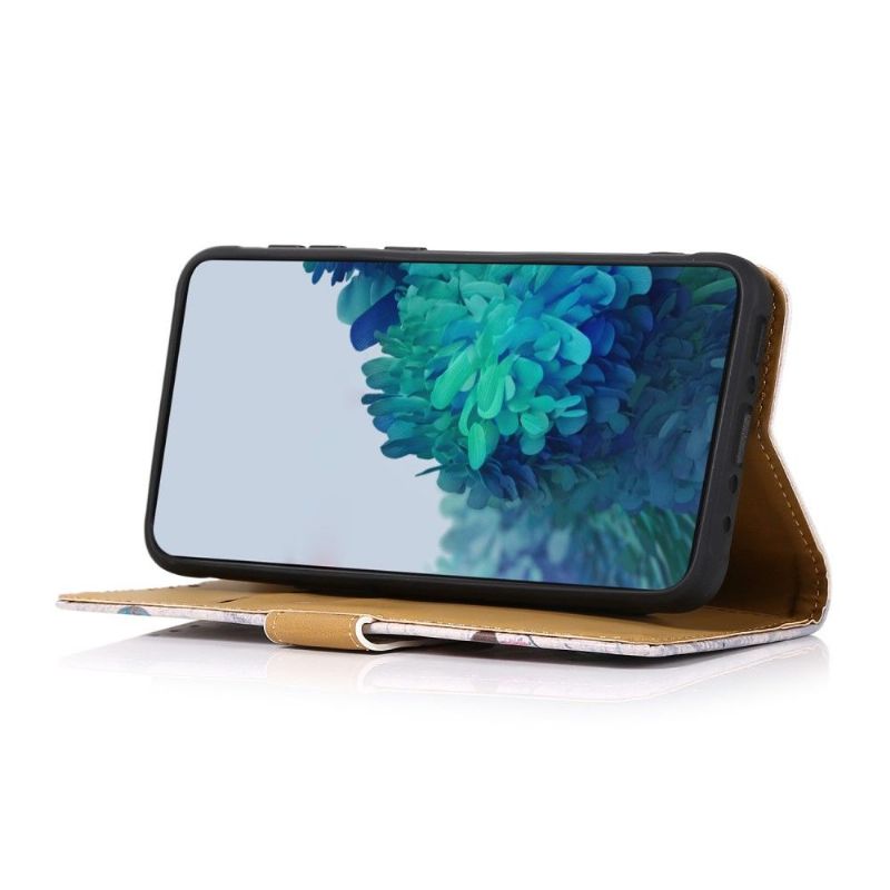 Læder Cover Samsung Galaxy A22 4G Original Eiffeltårnet Og Brev