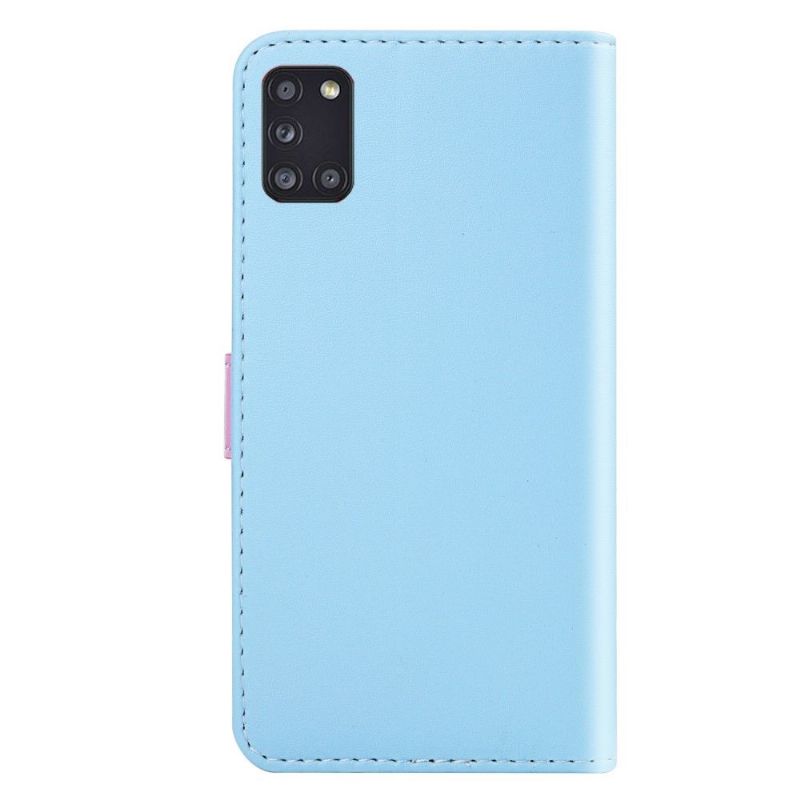 Læder Cover Samsung Galaxy A31 Original Tricolor Imiteret Lædersøm