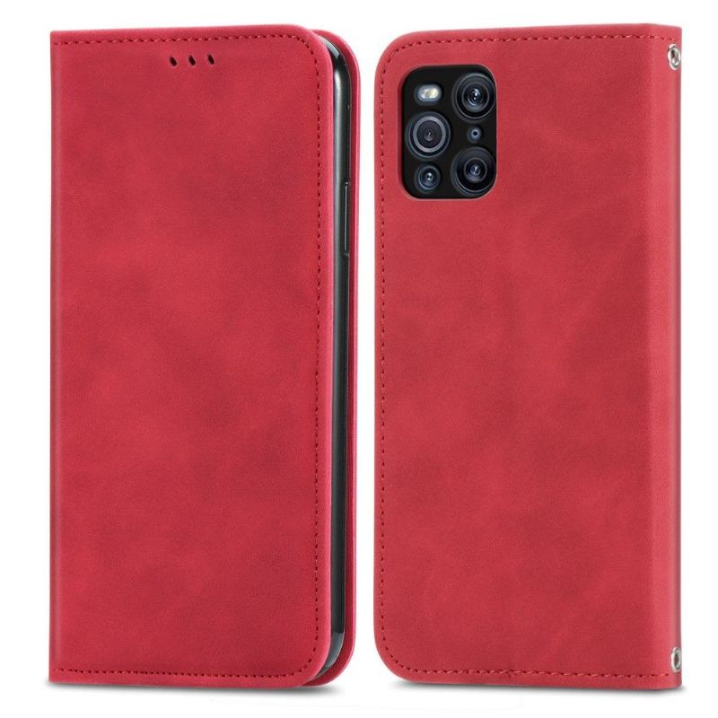 Flip Cover Oppo Find X3 Pro Hemming Business Retro