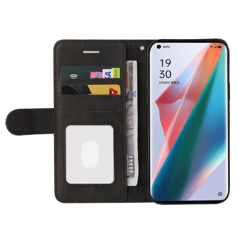 Flip Cover Oppo Find X3 Pro Hemming Tofarvet Kunstnerisk