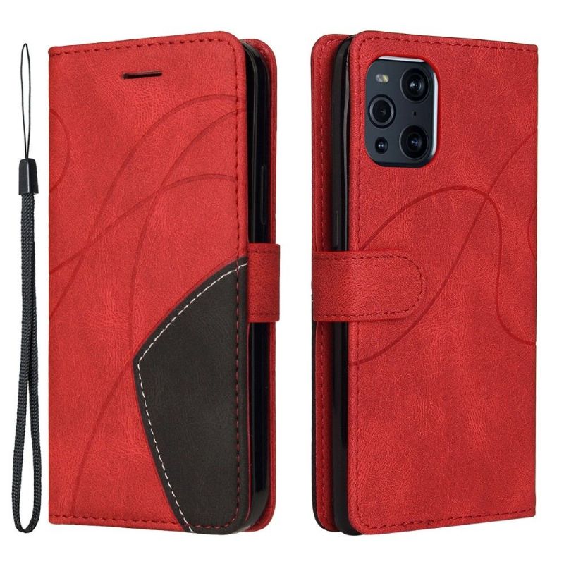 Flip Cover Oppo Find X3 Pro Hemming Tofarvet Kunstnerisk