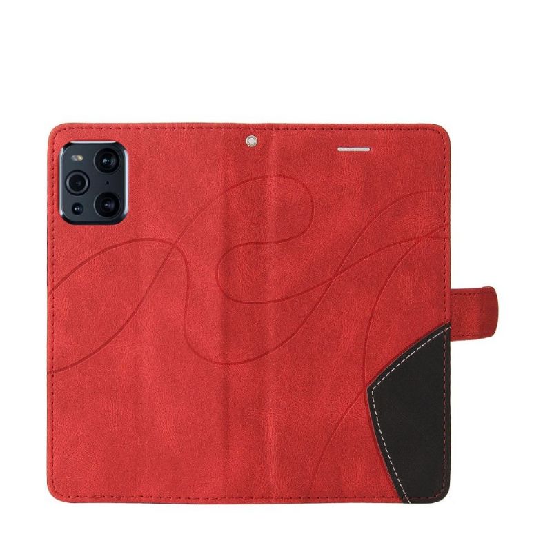 Flip Cover Oppo Find X3 Pro Hemming Tofarvet Kunstnerisk